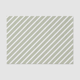 Olive green and white five stripe pattern tissue paper