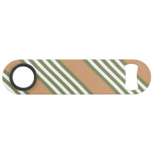 Olive green and white five stripe pattern with tan