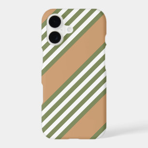 Olive green and white five stripe pattern with tan