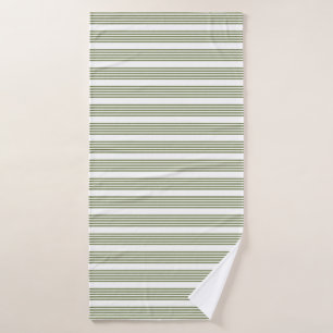 Olive green and white five stripes pattern bath towel