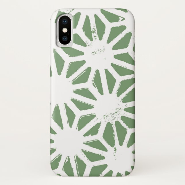 Olive green and white geometric pattern Case-Mate iPhone case (Back)