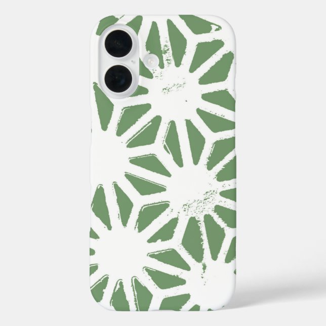 Olive green and white geometric pattern Case-Mate iPhone case (Back)