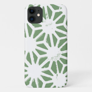 Olive green and white geometric pattern Case-Mate iPhone case