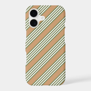 Olive green and white stripes pattern with tan