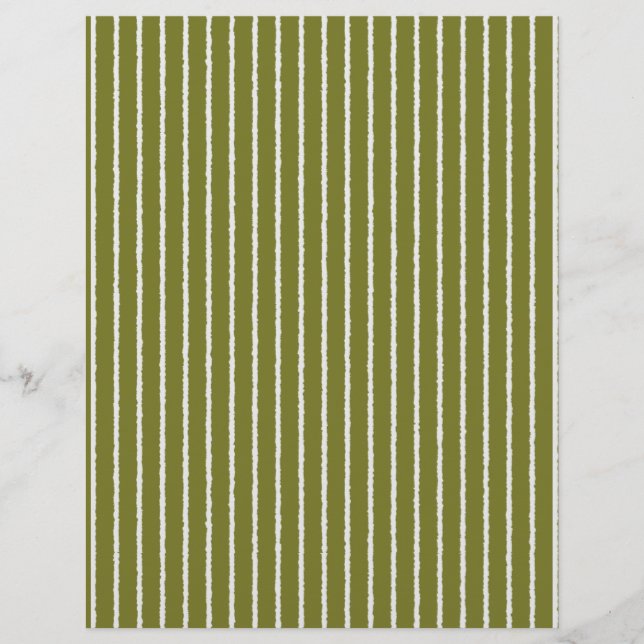 Olive Green and White Stripes with Uneven Lines Flyer (Front)