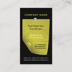 Olive green attached note custom business card
