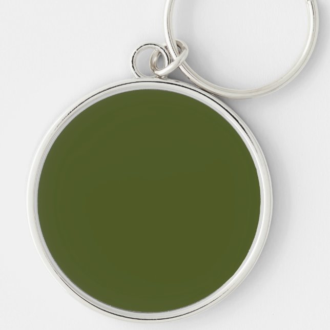 Olive Green Background Decor to Customise Key Ring (Front)
