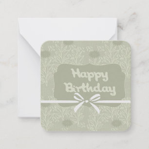 Olive green Birthday Greeting: Card