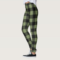 Olive Green Black Buffalo Check Plaid Pattern
