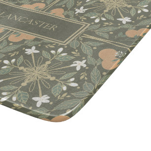 Olive Green Botanical Cutting Board
