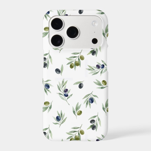 Olive Green Botanical Leaves Elegant Chic Pattern (Back)