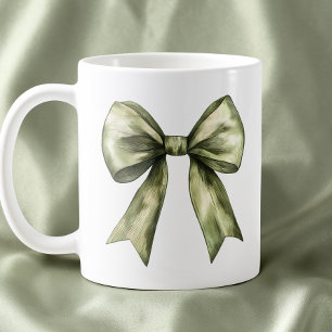 Olive Green Bow Modern Rustic Minimalist Simple Coffee Mug