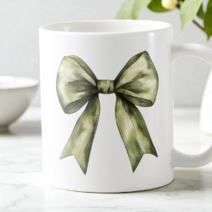 Olive Green Bow Modern Rustic Minimalist Simple Coffee Mug
