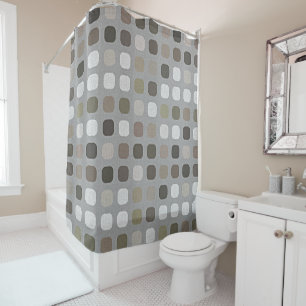 Olive Green Brown Mauve Taupe Round Square Art Shower Curtain