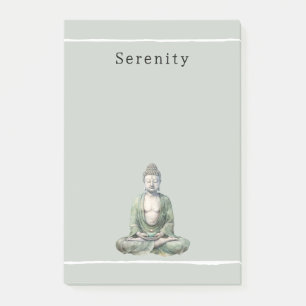 Olive Green Buddha Meditation Personalized  Post-it Notes
