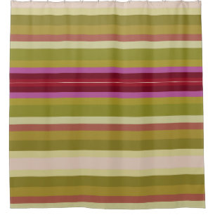 Olive green burgundy and pink shower curtain