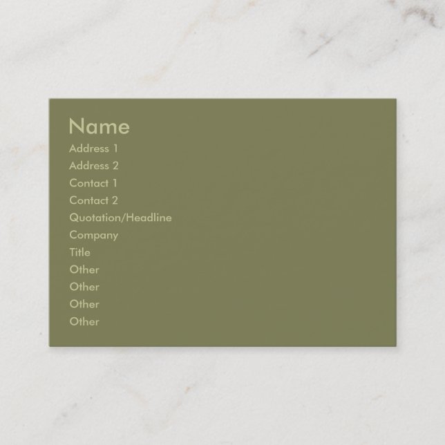 Olive Green Business Card (Front)