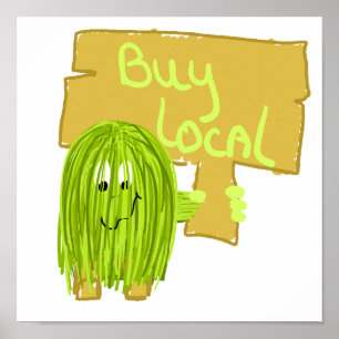 Olive Green Buy Local Poster