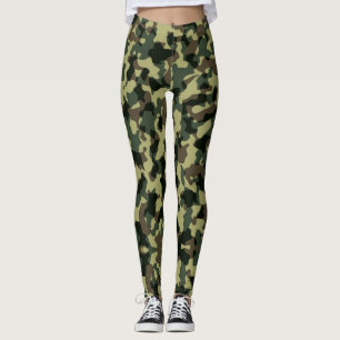 Olive Green Camouflage Leggings