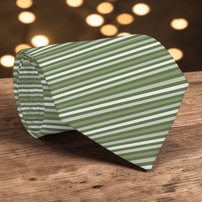 Olive Green Color Stripes Necktie (Creator Uploaded)