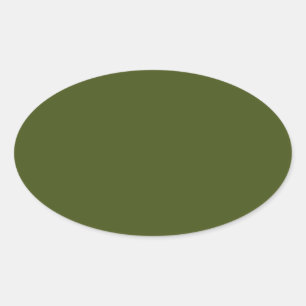 Olive Green Colour Decor Customise This Oval Sticker