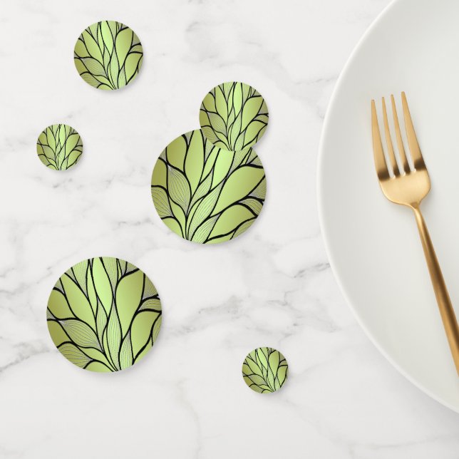 Olive Green Creative Leave Pattern  Confetti (Group)