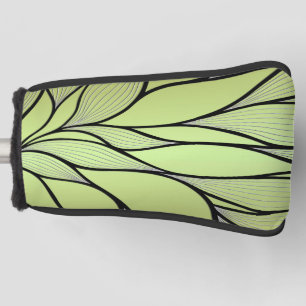 Olive Green Creative Leave Pattern  Golf Head Cover