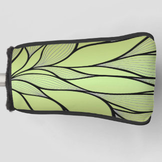 Olive Green Creative Leave Pattern  Golf Head Cover