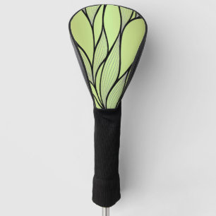 Olive Green Creative Leave Pattern Golf Head Cover