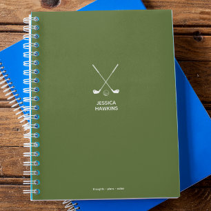 Olive Green Crossed Clubs Icon Personal  Notebook