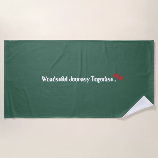 Olive Green Custom Gift Personalised Regulation Beach Towel (Front)