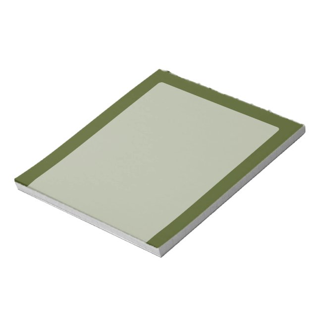 Olive Green Decor Easily Customise This Notepad (Rotated)