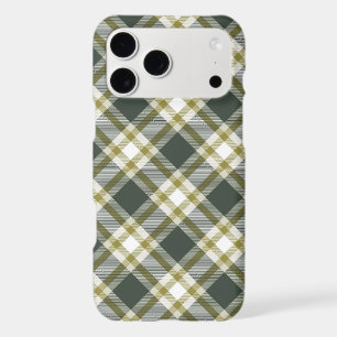 Olive Green Diagonal Plaid Seamless Pattern