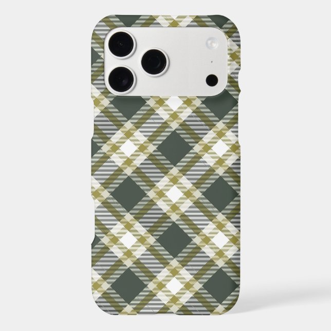 Olive Green Diagonal Plaid Seamless Pattern (Back)