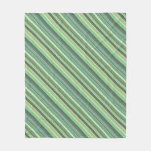 Olive green diagonal stripes fleece blanket