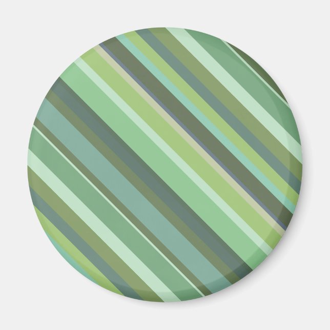 Olive green diagonal stripes magnet (Front)