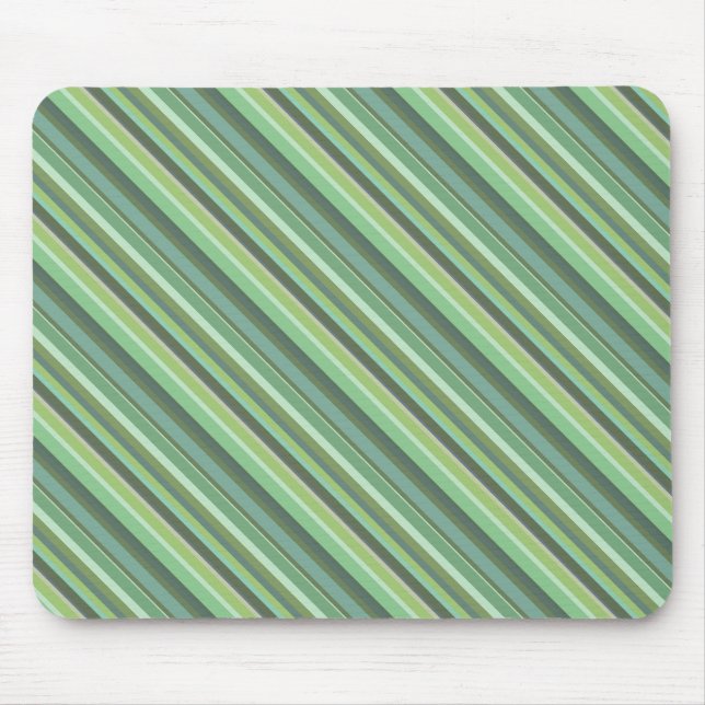 Olive green diagonal stripes mouse pad (Front)