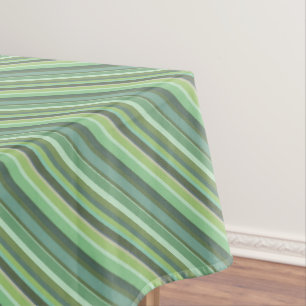 Olive green diagonal stripes tablecloth