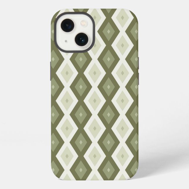 Olive green diamond pattern Case-Mate iPhone case (Back)