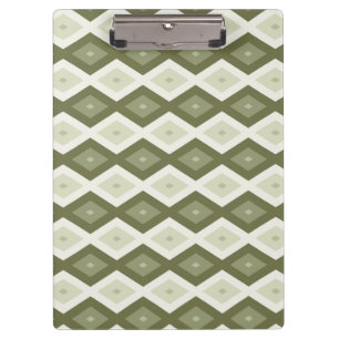 Olive green diamond pattern clipboard