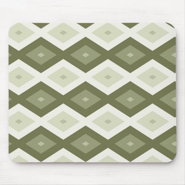 Olive green diamond pattern mouse pad (Front)