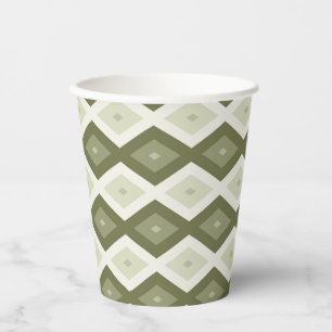 Olive green diamond pattern paper cups