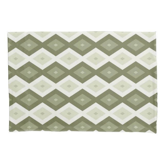 Olive green diamond pattern pillowcase (Front)