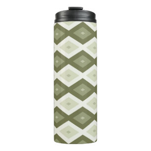 Olive green diamond pattern thermal tumbler