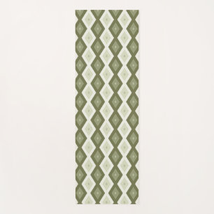 Olive green diamond pattern yoga mat