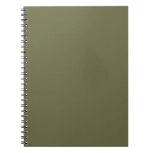 Olive Green Earthy Solid Color Print Notebook
