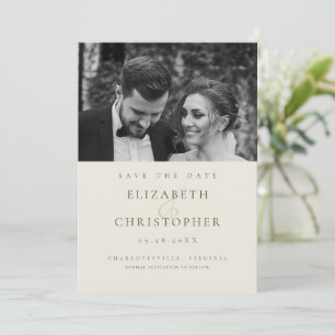 Olive Green Estate Formal Ampersand Photo Wedding Save The Date
