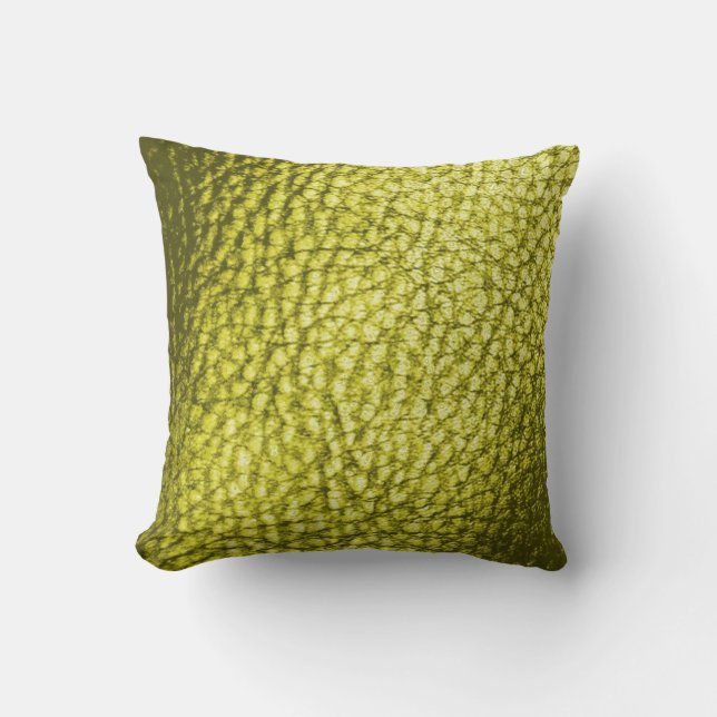 Olive Green Faux Leather New Cushion (Front)