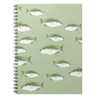 Olive green fish notebook