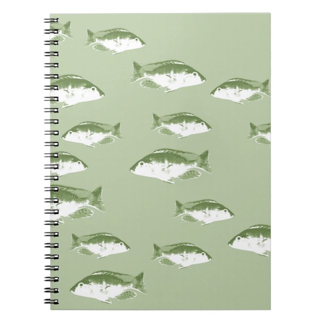 Olive green fish notebook (Front)
